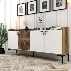 Konzolový stolík Venedik - Walnut, White vyobraziť