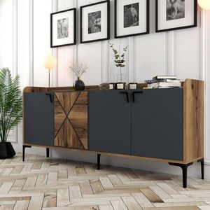 Konzolový stolík Venedik - Walnut, Anthracite vyobraziť