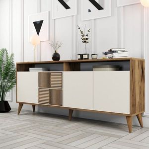 Konzolový stolík Milan - Walnut, Cream vyobraziť