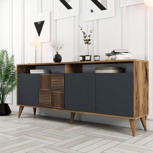 Konzolový stolík Milan - Walnut, Anthracite vyobraziť