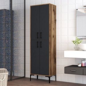 Viacúčelová skrinka Berlin A - Walnut, Anthracite vyobraziť
