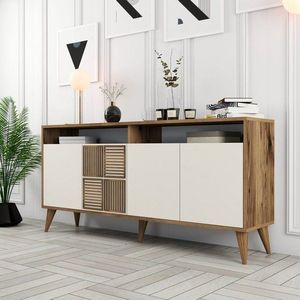 Konzolový stolík Milan 160 - Walnut, Cream vyobraziť