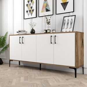 Konzolový stolík Kiev - Walnut, White vyobraziť
