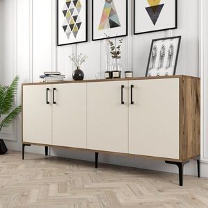 Konzolový stolík Kiev - Walnut, Cream vyobraziť