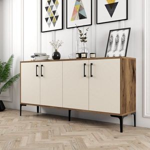 Konzolový stolík Kiev 160 - Walnut, Cream vyobraziť