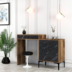 Toaletný stolík Lizbon 555 - Walnut, Black vyobraziť
