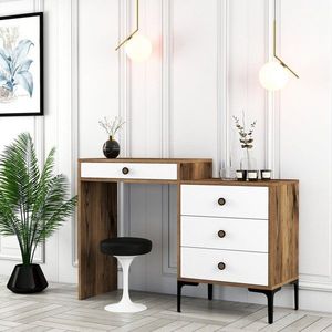 Toaletný stolík Lizbon 551 - Walnut, White vyobraziť