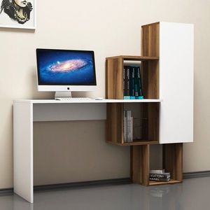 Písací stôl Açelya - Walnut, White vyobraziť
