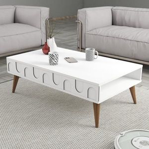 Konferenčný stolík Lyon 34 - White, Walnut vyobraziť