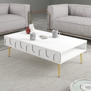 Konferenčný stolík Lyon 33 - White, Gold vyobraziť