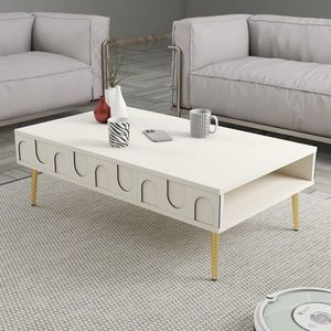 Konferenčný stolík Lyon 33 - Cream, Gold vyobraziť