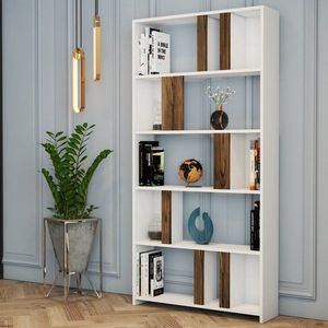 Knižnica Lima - White, Walnut vyobraziť