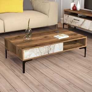 Konferenčný stolík Istanbul - Walnut, White Marble vyobraziť