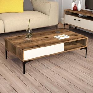 Konferenčný stolík Istanbul - Walnut, Cream vyobraziť