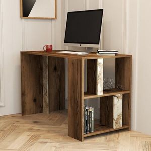 Písací stôl Lima - Walnut, White Marble vyobraziť