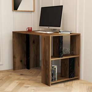 Písací stôl Lima - Walnut, Black Marble vyobraziť