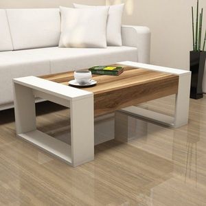 Konferenčný stolík Venüs - Walnut, Cream vyobraziť