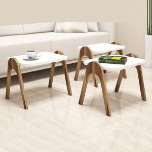 Sada odkladacích stolíkov (3 kusy) Paris - Walnut, White vyobraziť