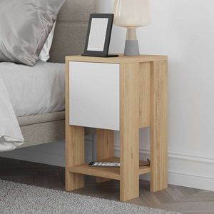 Nočný stolík Ema - Sapphire Oak, White vyobraziť