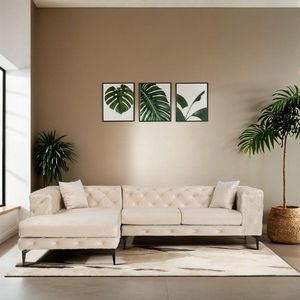 Rohová sedacia súprava / Rohová pohovka Como Eco Left - Beige, Black vyobraziť