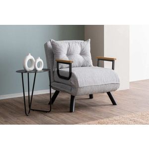 Rozkladacie kreslo Sando Single - Teddy Fabric - Grey vyobraziť