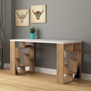 Písací stôl Maze - White, Oak vyobraziť