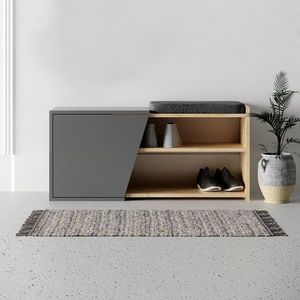 Skrinka na topánky / Botník Fiona - Oak, Anthracite vyobraziť
