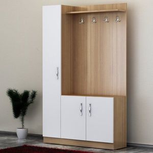 Predsieňová stena Naturel - Teak, White vyobraziť