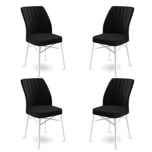 Súprava stoličiek (4 kusy) Flex - Black, White vyobraziť