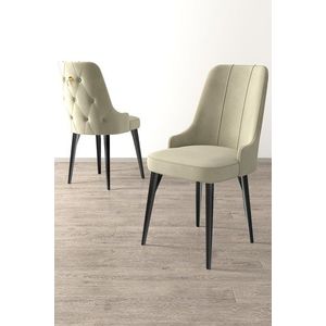 Súprava stoličiek (2 kusy) Newa - Cream, Black vyobraziť