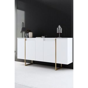 Konzolový stolík Luxe - White, Gold vyobraziť