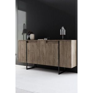 Konzolový stolík Luxe - Walnut, Black vyobraziť