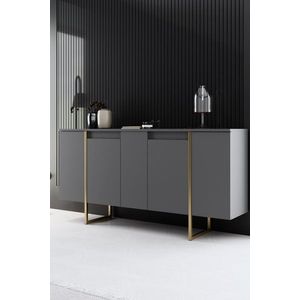 Konzolový stolík Luxe - Anthracite, Gold vyobraziť