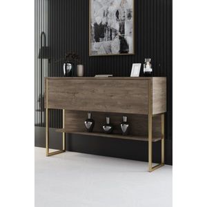 Komoda Luxe - Gold, Walnut vyobraziť