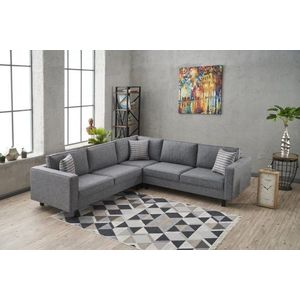 Rohová sedacia súprava / Rohová pohovka Kale Linen - Grey vyobraziť