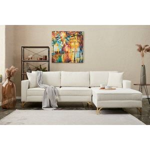 Rohová sedacia súprava / Rohová pohovka Berlin Right - Cream, Gold vyobraziť