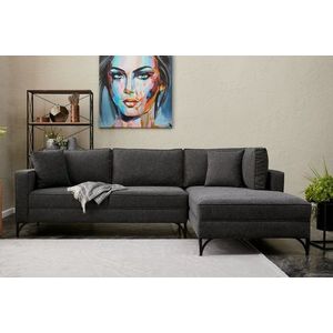 Rohová sedacia súprava / Rohová pohovka Berlin Right - Anthracite, Black vyobraziť