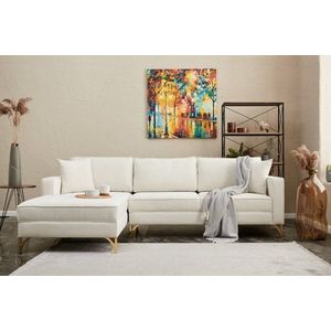Rohová sedacia súprava / Rohová pohovka Berlin Left - Cream, Gold vyobraziť