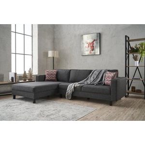 Rohová sedacia súprava / Rohová pohovka Kale Linen Left - Anthracite vyobraziť