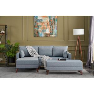 Rohová rozkladacia pohovka Bella Soft Mini Köşe Left - Blue vyobraziť
