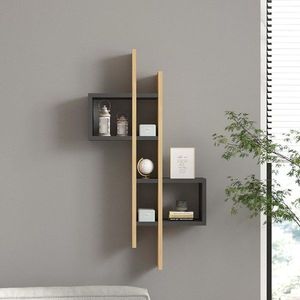 Nástenná polica Emse - Sapphire Oak, Anthracite vyobraziť