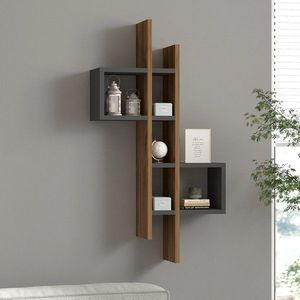 Nástenná polica Emse - Oak, Anthracite vyobraziť