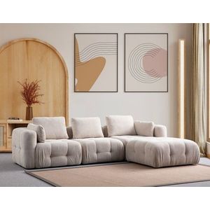 Rohová sedacia súprava / Rohová pohovka Amaris 3 Seater With Pouffe - Beige vyobraziť