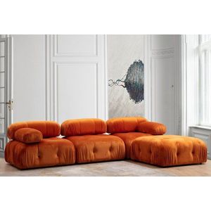 Rohová sedacia súprava / Rohová pohovka Bubble Corner ( L1-O1-1R -Puf) - Orange vyobraziť
