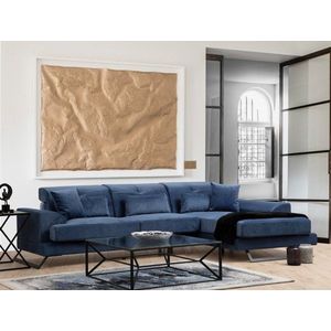 Rohová sedacia súprava / Rohová pohovka Frido Right (L3+Chl) - Navy Blue vyobraziť