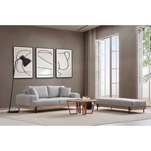 Trojmiestna pohovka Eti Oak 3 Seater -Grey vyobraziť