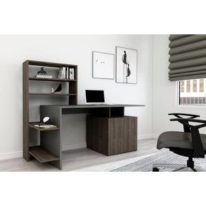 Písací stôl Melis - Walnut, Anthracite vyobraziť