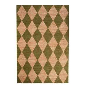 Zelený/v prírodnej farbe ručne tkaný koberec s prímesou juty 120x170 cm Effie Diamond – Flair Rugs vyobraziť