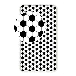 Čiern-obiela napínacia bavlnená detská plachta na jednolôžko 90x200 cm Football – Jerry Fabrics vyobraziť