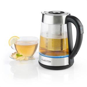 Klarstein Ostfriese, rýchlovarná kanvica a čajník 2 v 1, 1, 7 l, 2200 W, LED, nehrdzavejúca oceľ, sklo vyobraziť